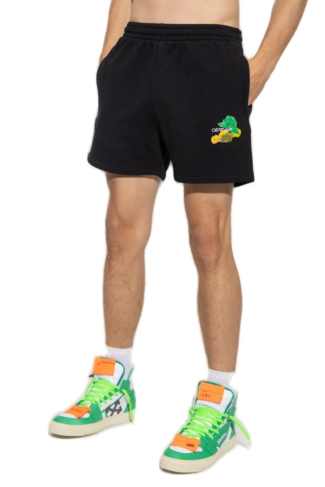 Off-White Logo Printed High Waist Shorts