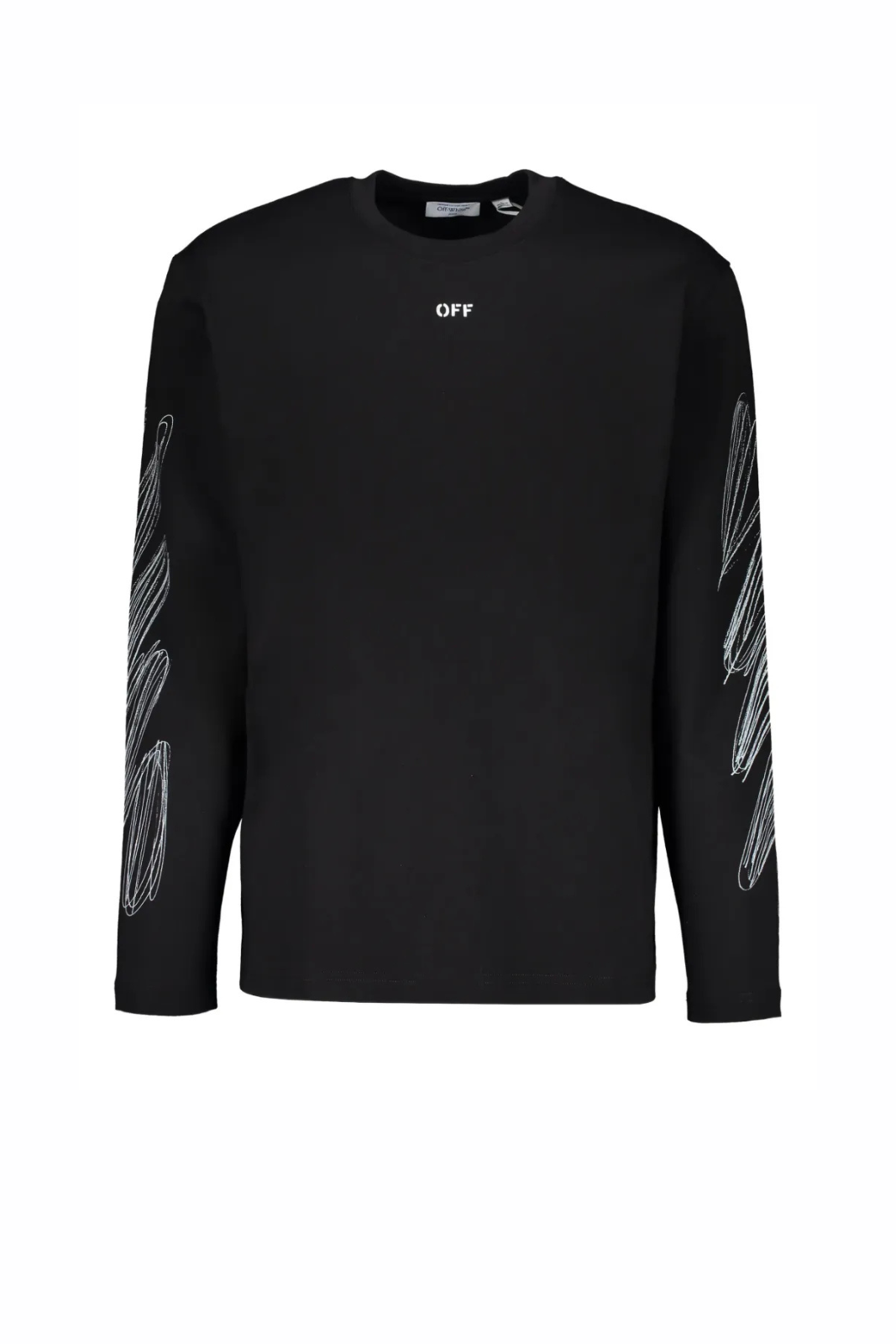 Off-White long-sleeve pattern T-shirt Black