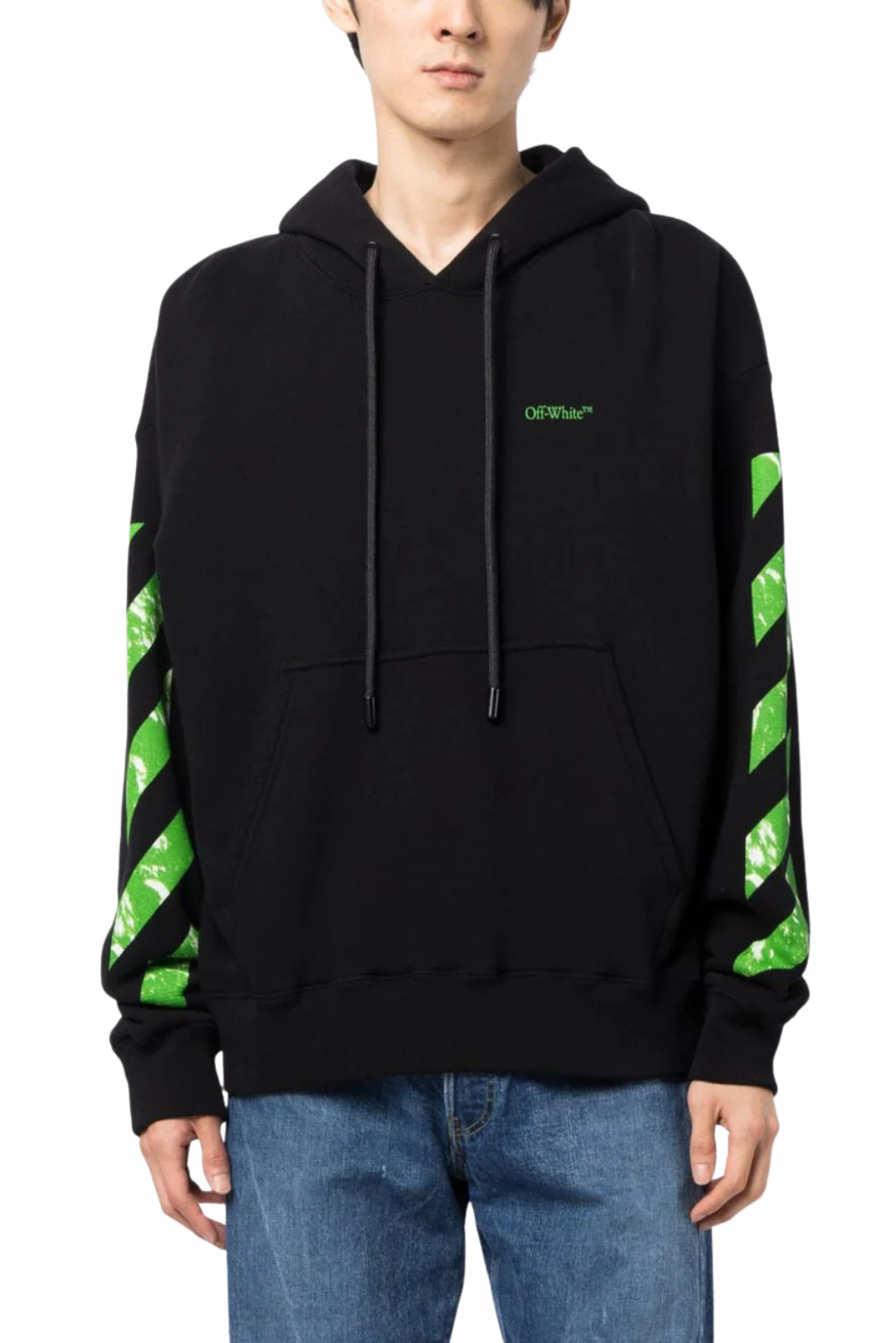 Off-White Moon Tab Over Hoodie Black Green