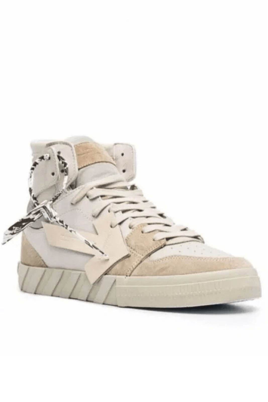 Off-White Vulcanized High-Top Sneakers White, Beige, Grey