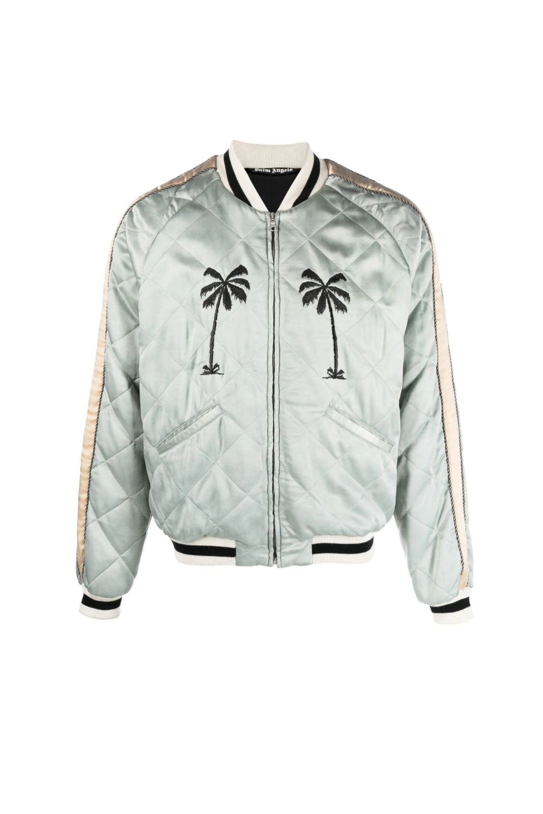 Palm Angels embroidered-motif quilted jacket for men