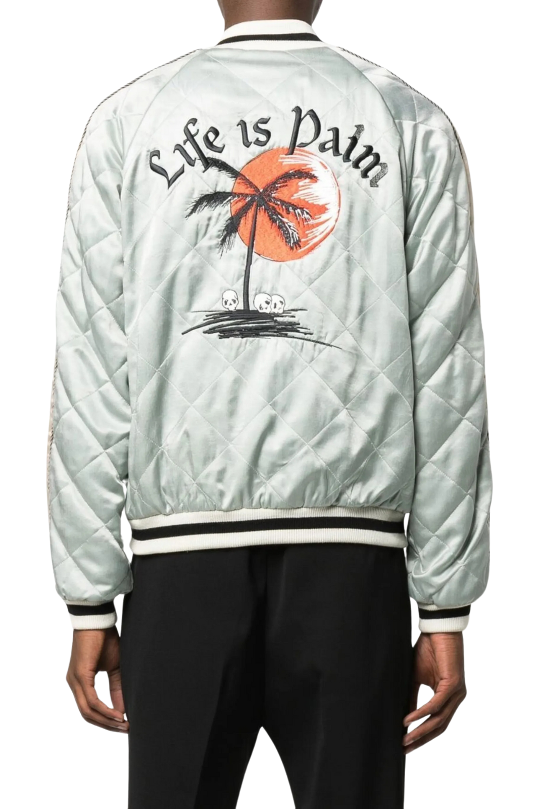 Palm Angels embroidered-motif quilted jacket for men