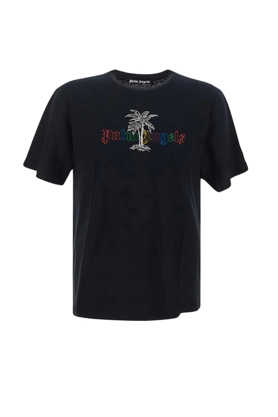 Palm Angels logo-print short-sleeve man T-shirt black