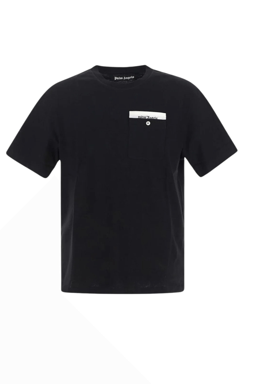 Palm Angels logo-tape black cotton T-shirt man