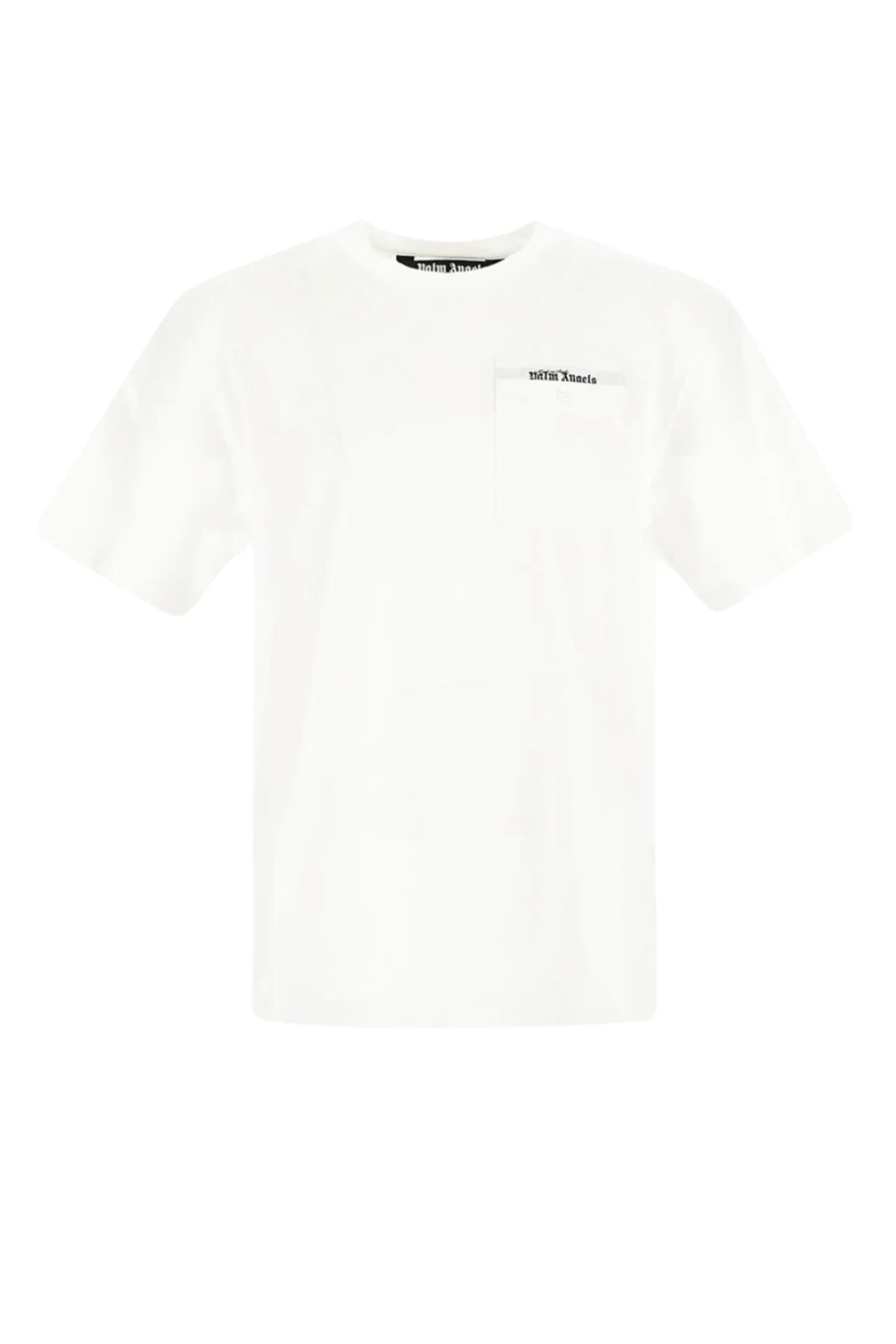 Palm Angels logo-tape cotton white T-shirt man