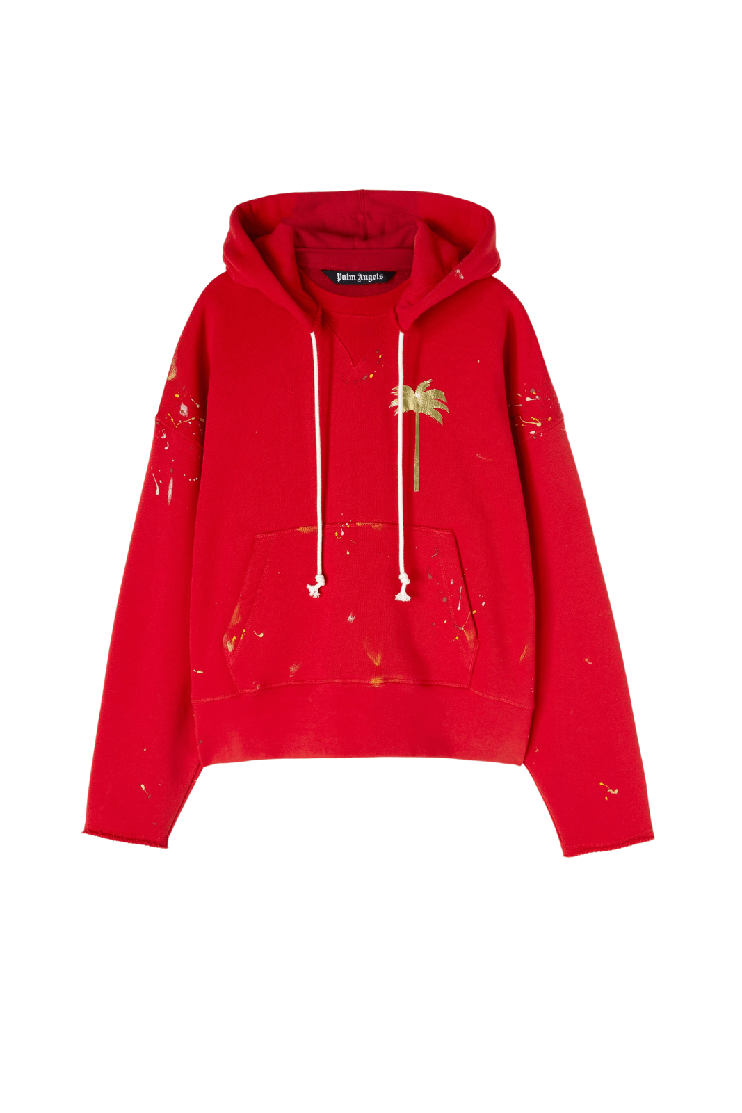 Palm Angels Palm Painted Red Hoodie for men