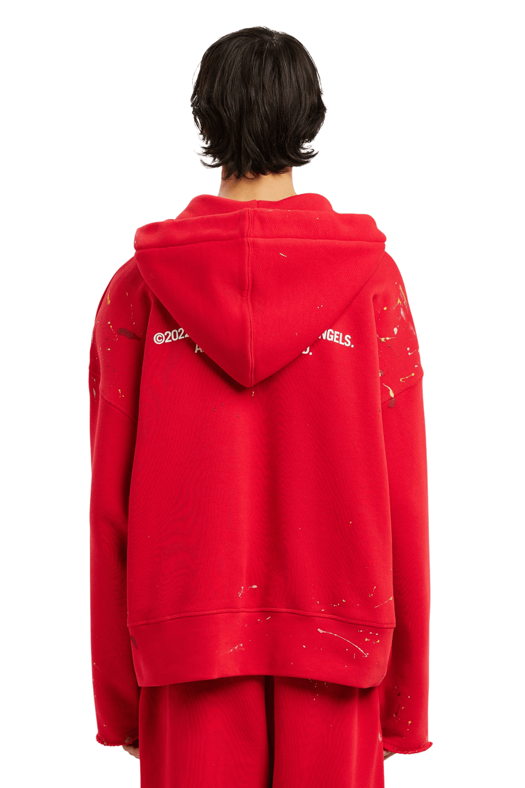 Palm Angels Palm Painted Red Hoodie for men