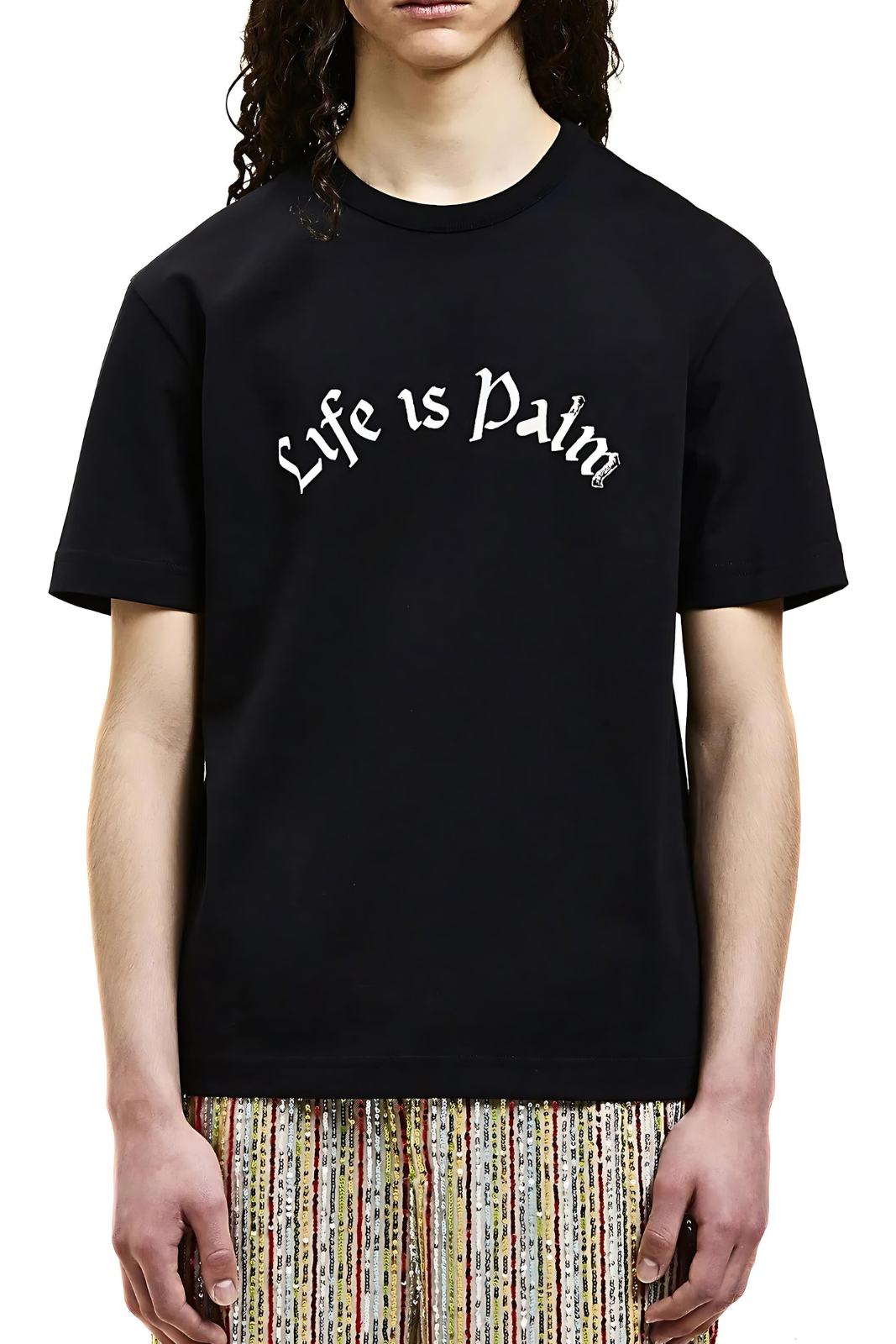 Palm Angels T-shirt Colour Black Life is Palm