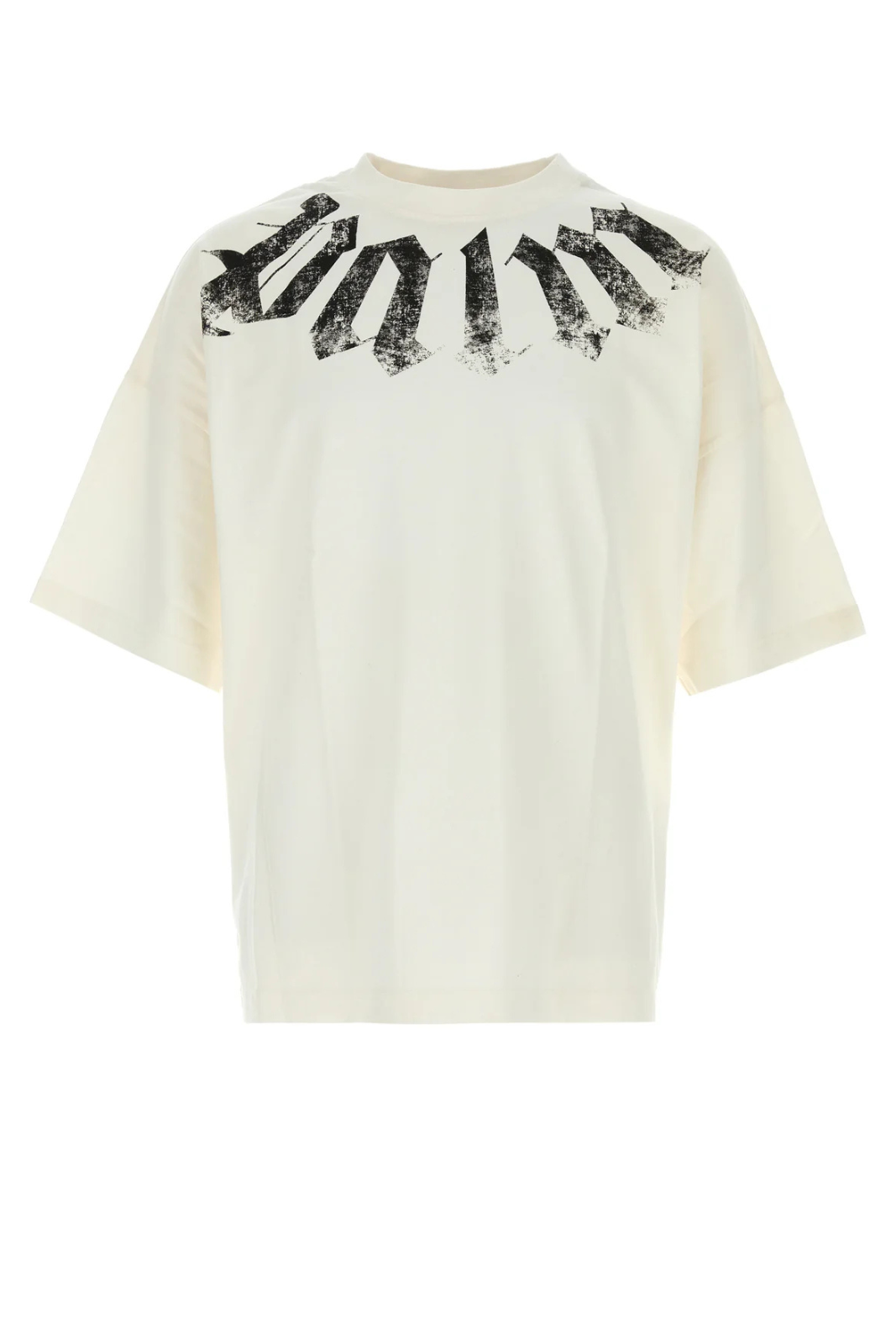 Palm Angels Big Neck Logo Loose Tee White cotton oversize t-shirt