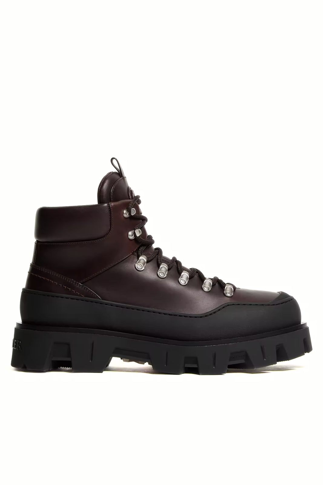 Moncler Peak Trek Leather Ankle Boots Brown