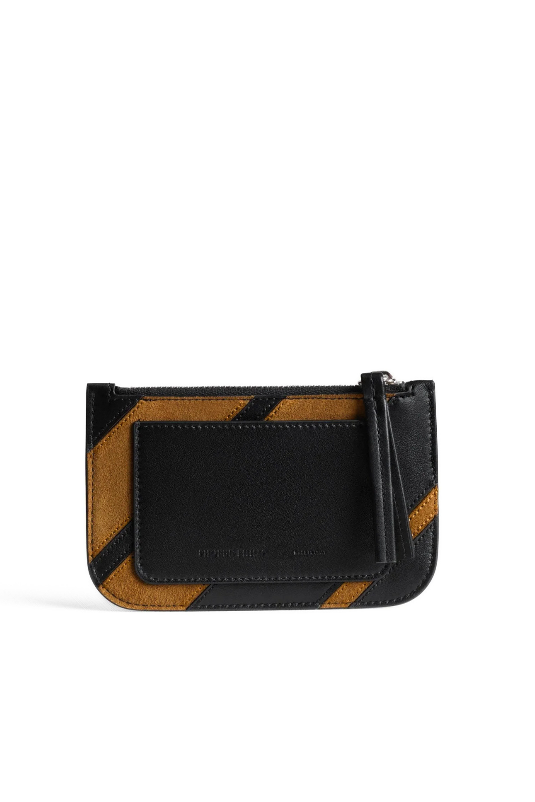 Phoebe Philo Pocket Card Holder in black toffee leather