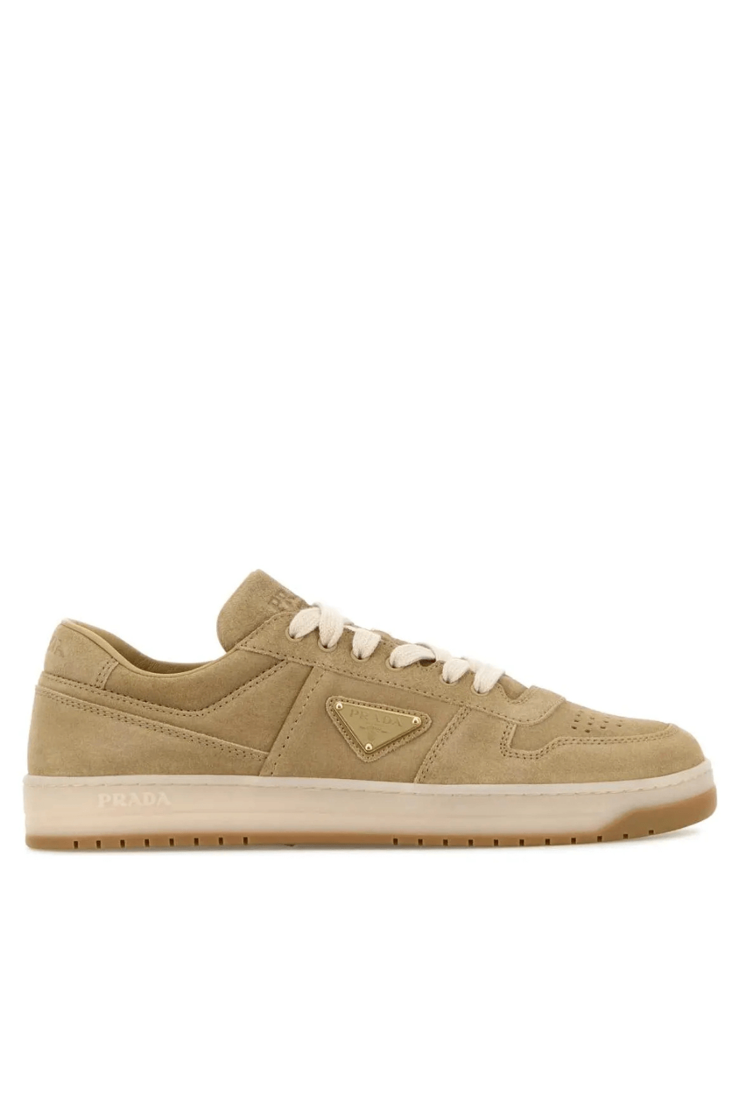 Prada Cappuccino Suede Downtown Sneakers