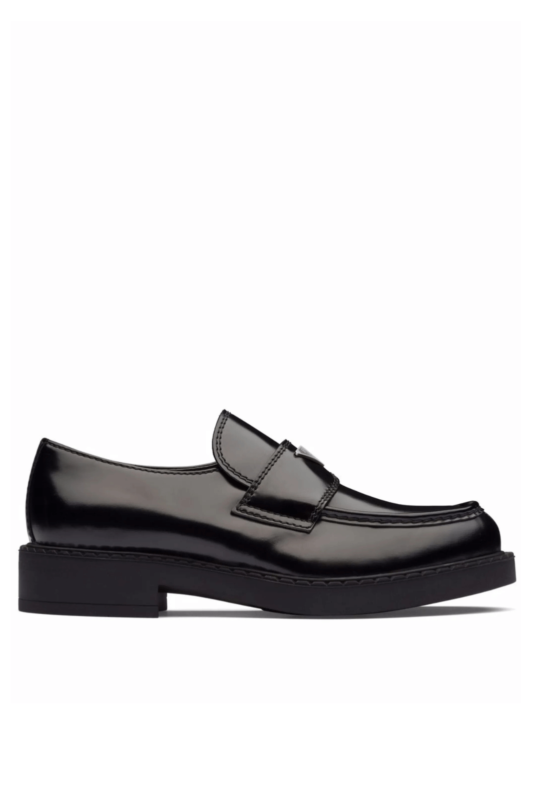 Prada Chocolate brushed leather loafers