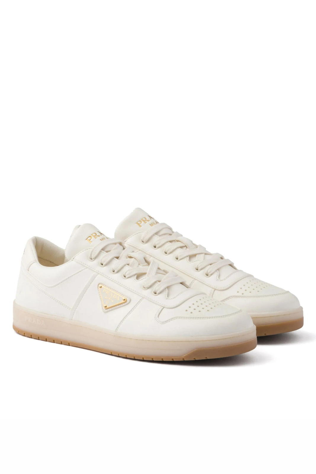 Prada Downtown leather Man White Sneakers