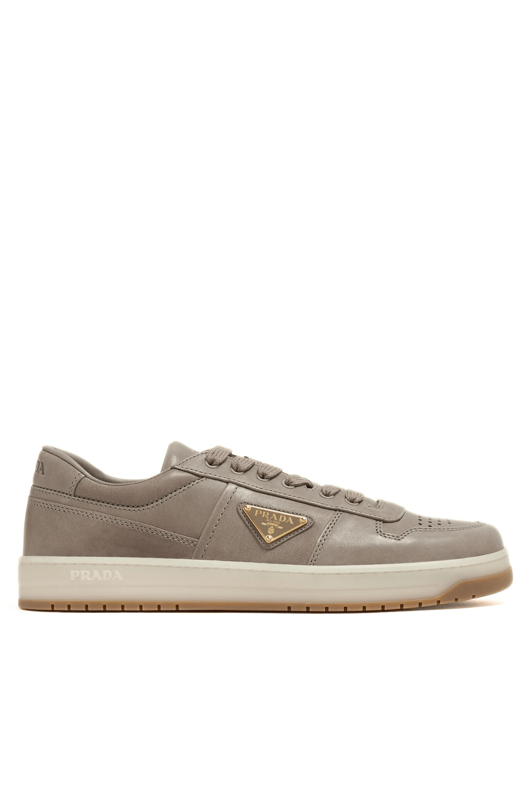 Prada Downtown leather man sneakers Beige