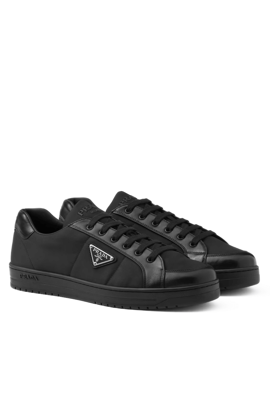 Prada Downtown nappa leather and Re-Nylon sneakers for men