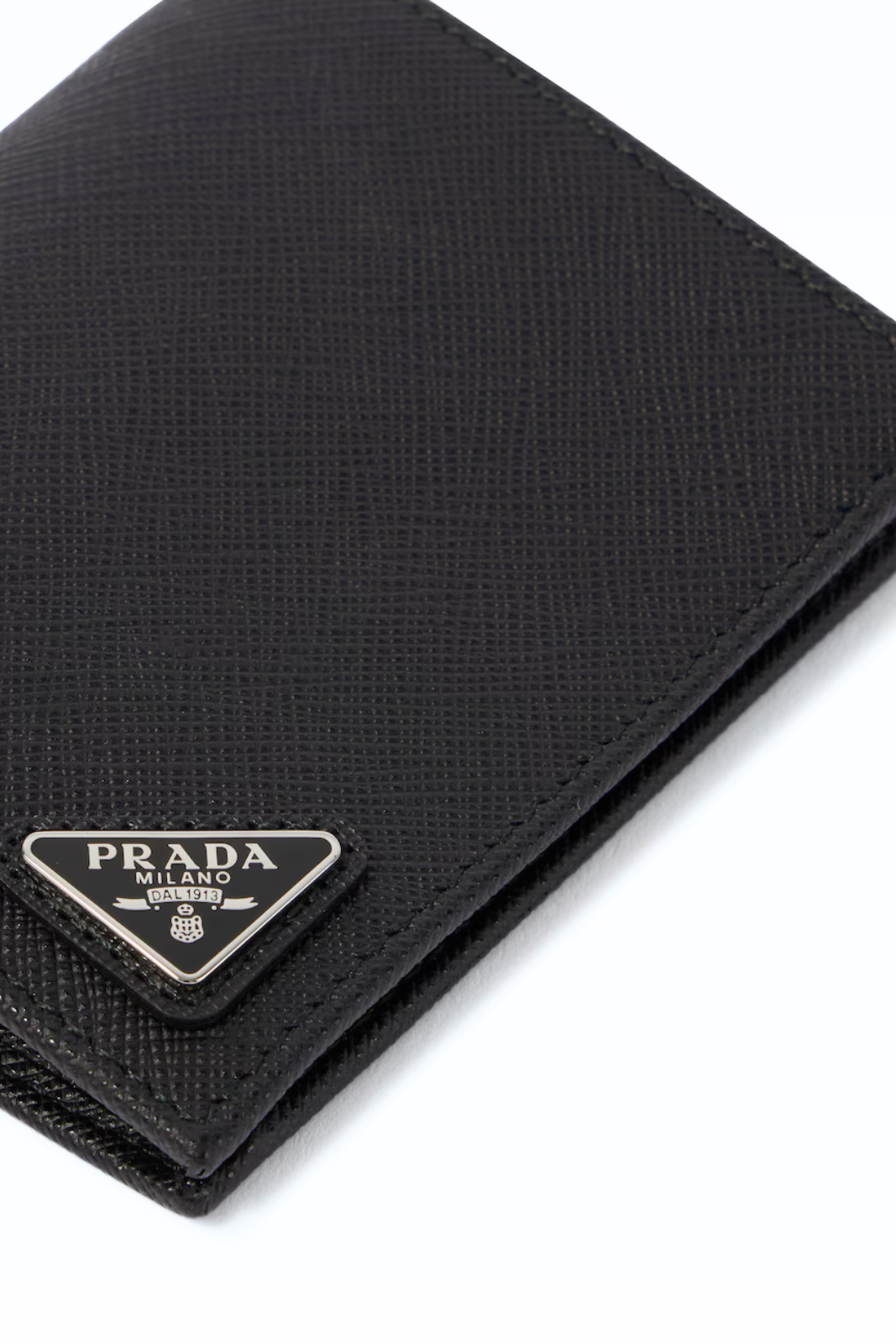 Prada Logo Saffiano leather wallet Black