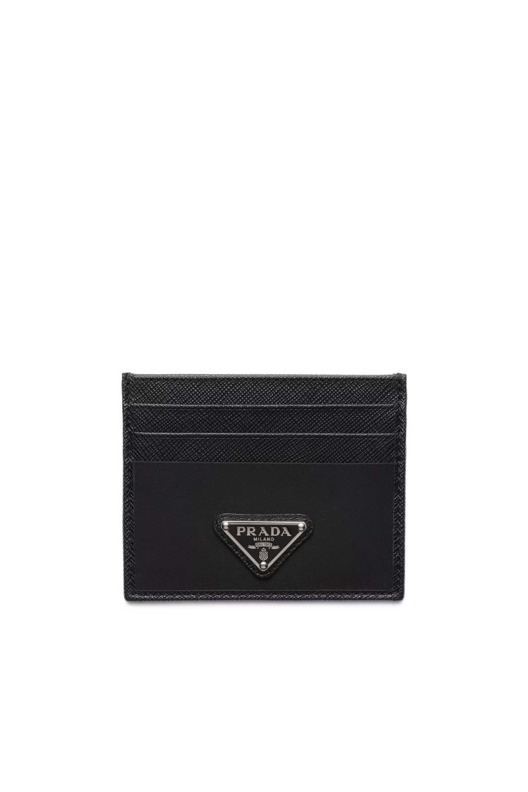 Prada Re-Nylon and Saffiano leather card holder Negru