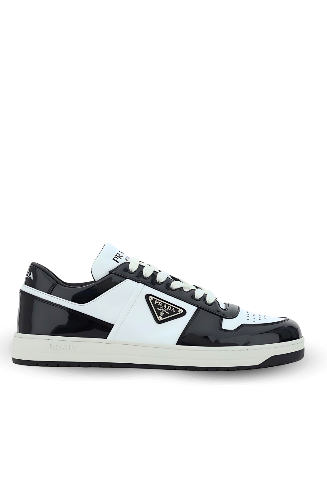 Prada Two-Tone Leather Downtown Sneakers