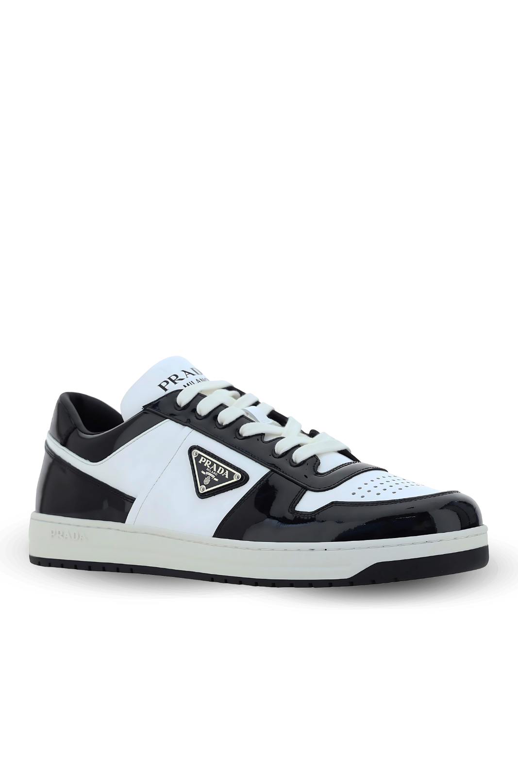 Prada Two-Tone Leather Downtown Sneakers