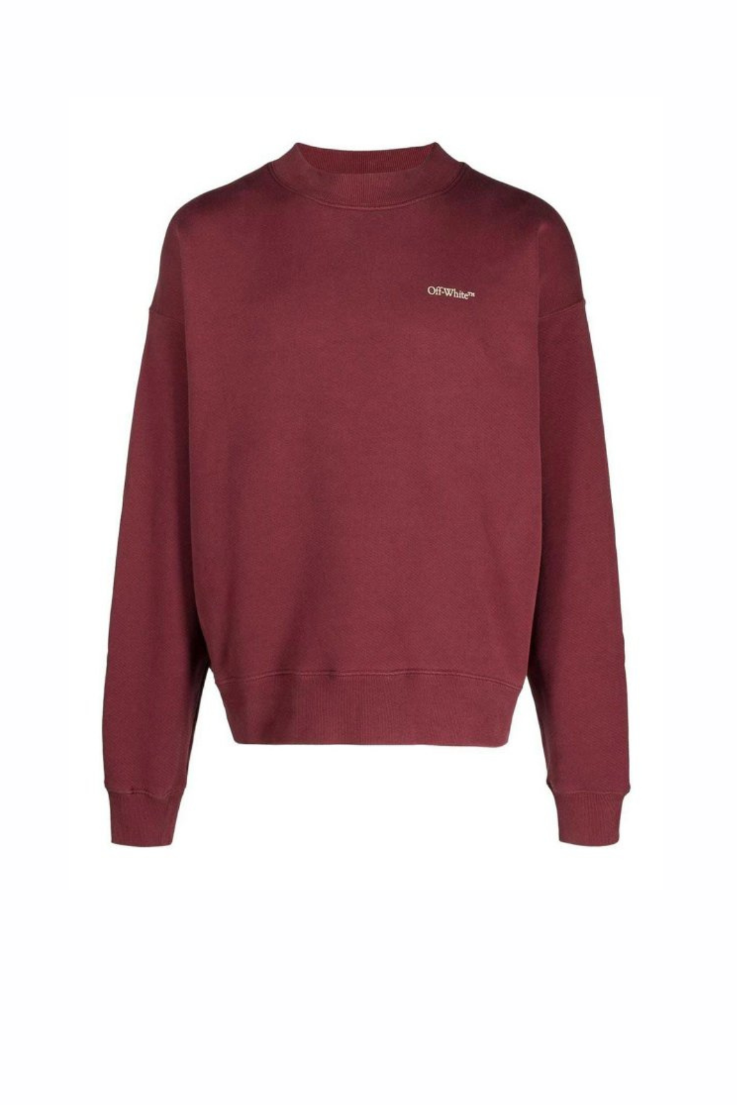 Off-White Pull Col Rond Rouge Brun