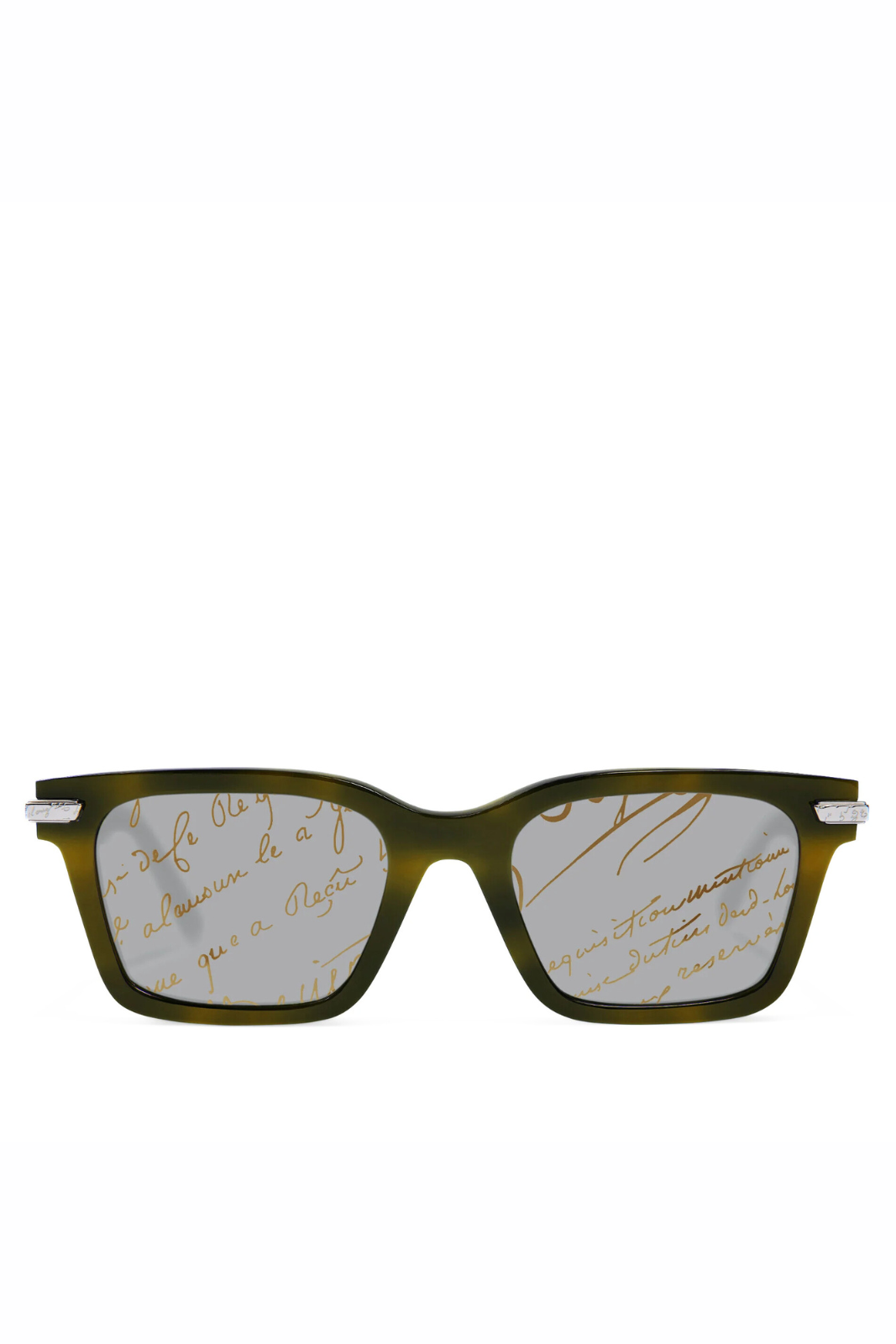 Berluti Radiant Acetate Man Khaki Scritto Gold Sunglasses