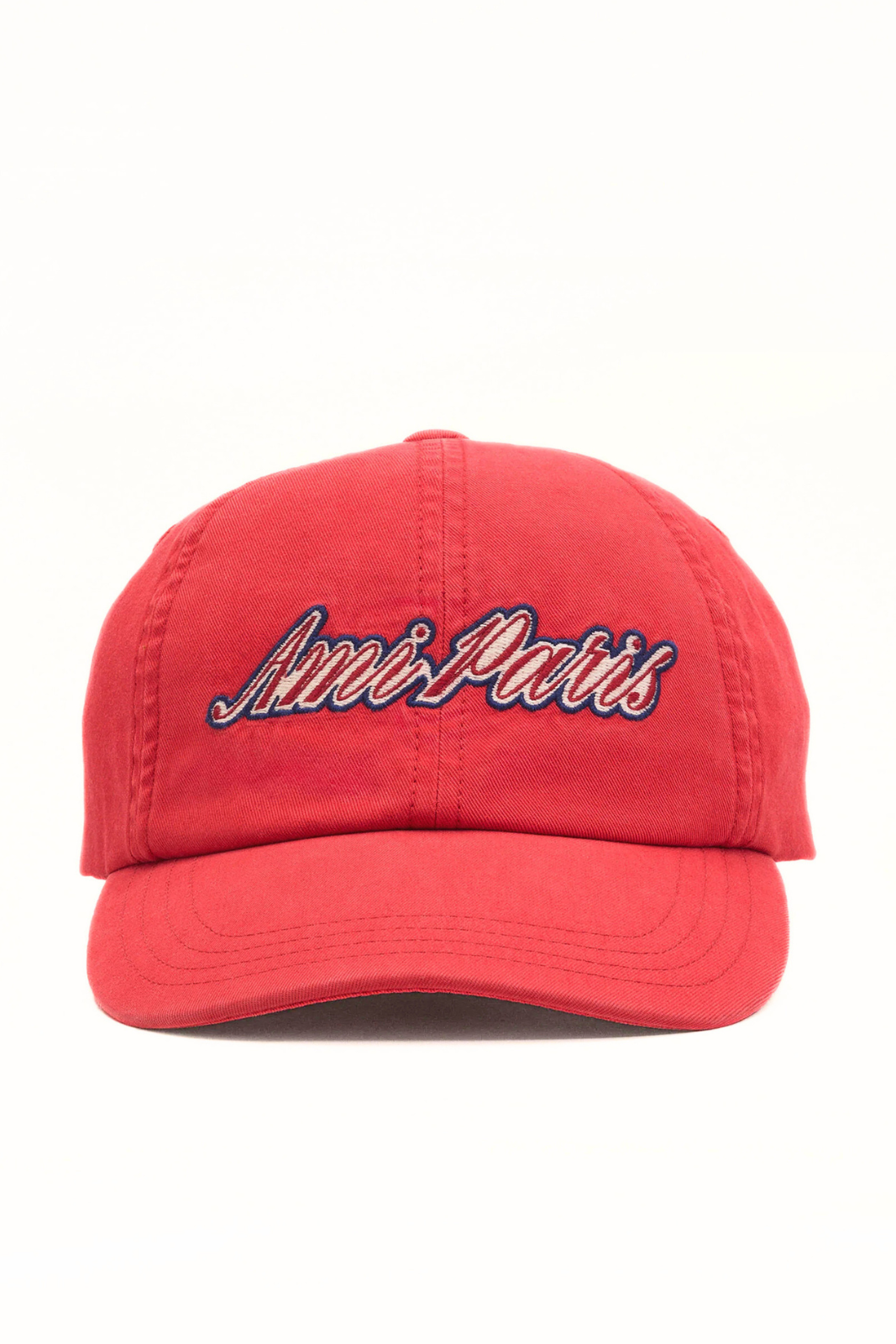 Ami Paris Red cotton cap with Ami Paris emboirery