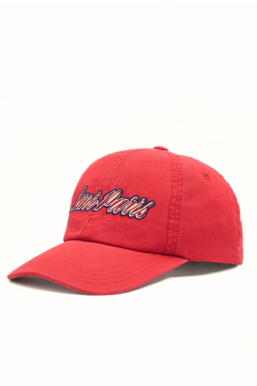 Ami Paris Red cotton cap with Ami Paris emboirery