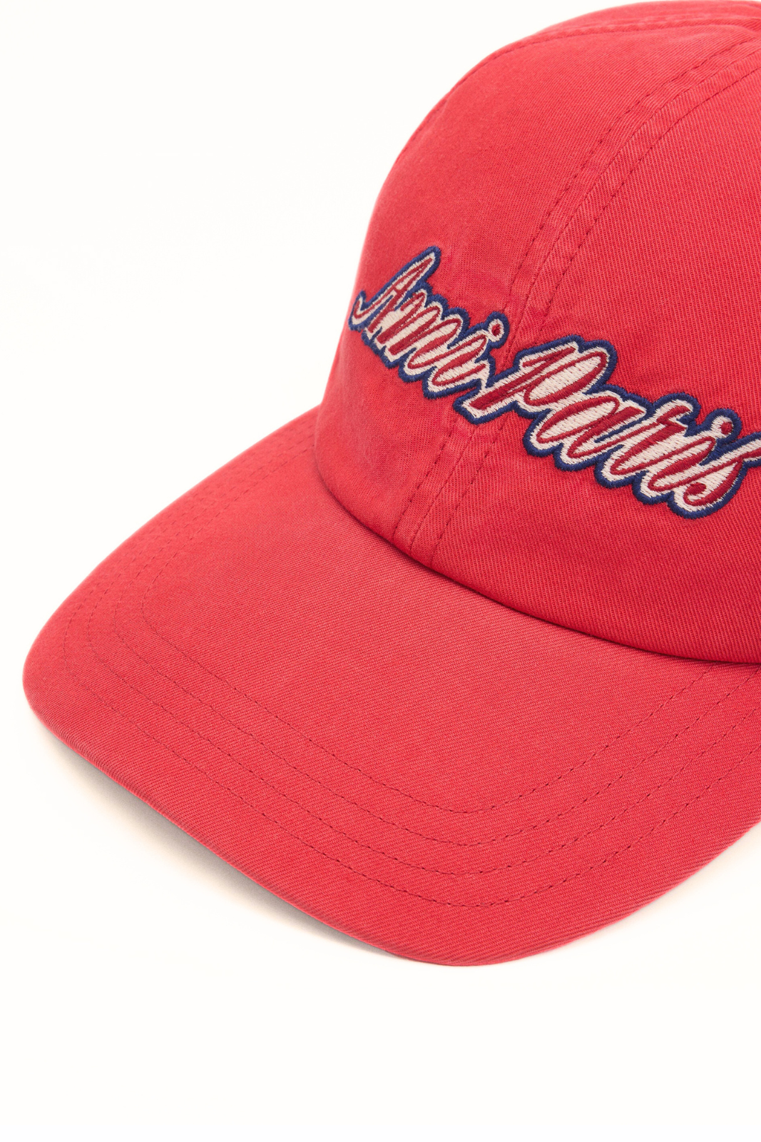 Ami Paris Red cotton cap with Ami Paris emboirery
