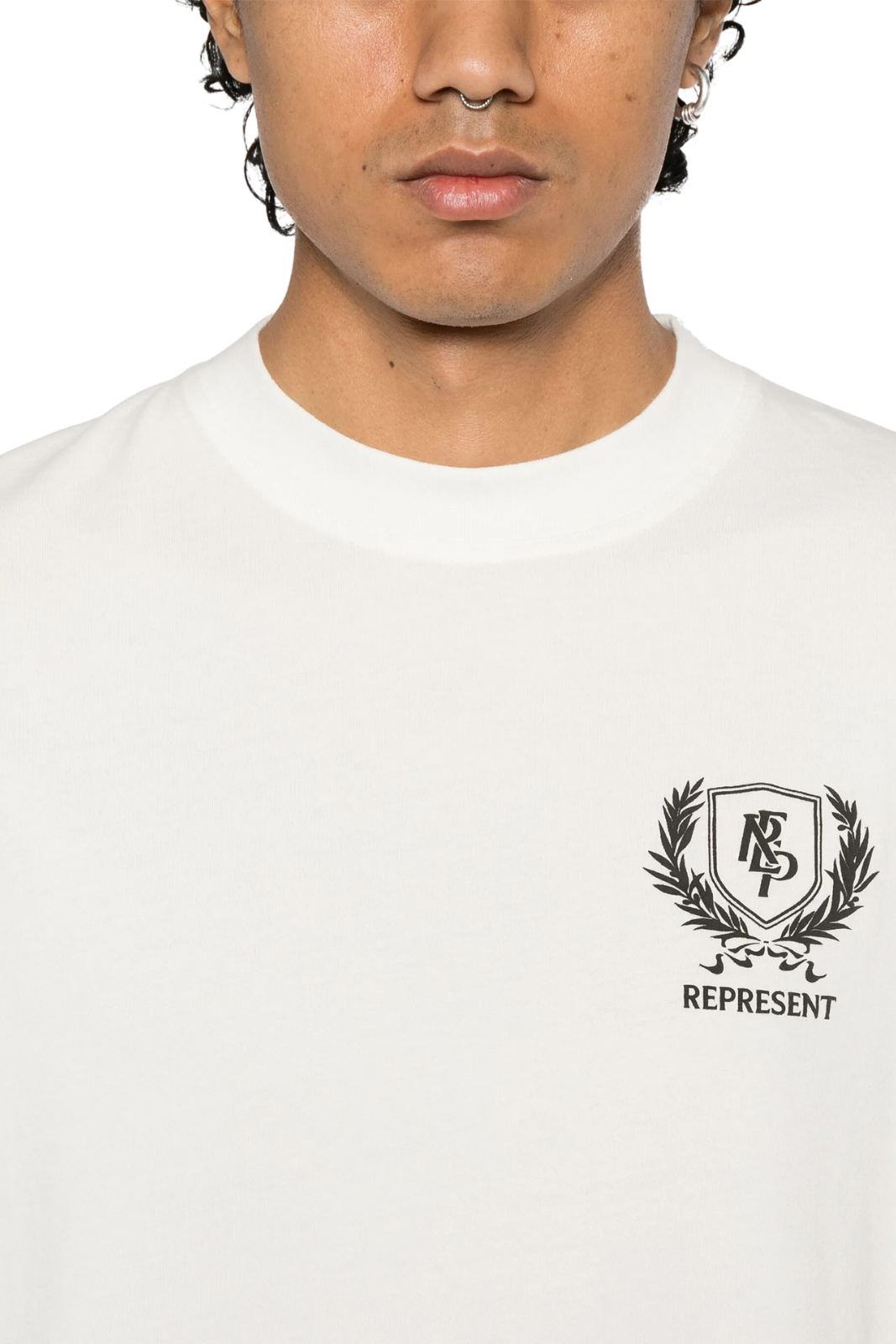 Represent Crest Logo Cotton T-Shirt White