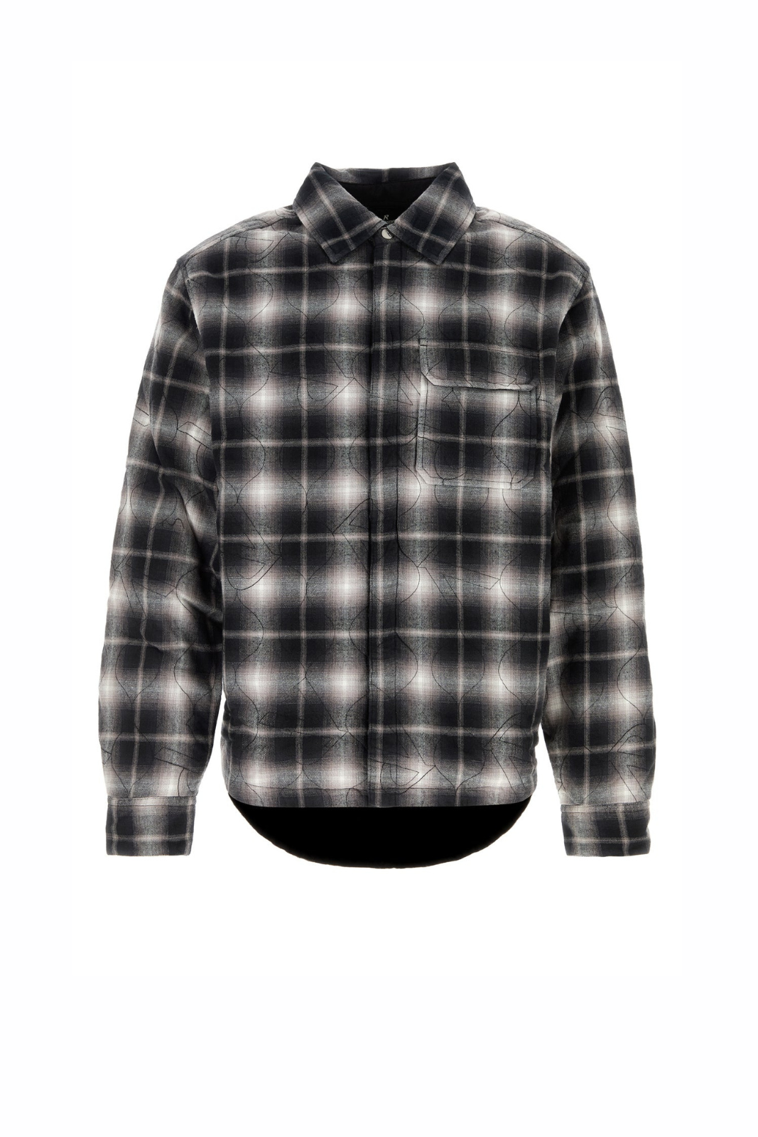 Represent Logo Quilted Embroidered cotton shirt Black