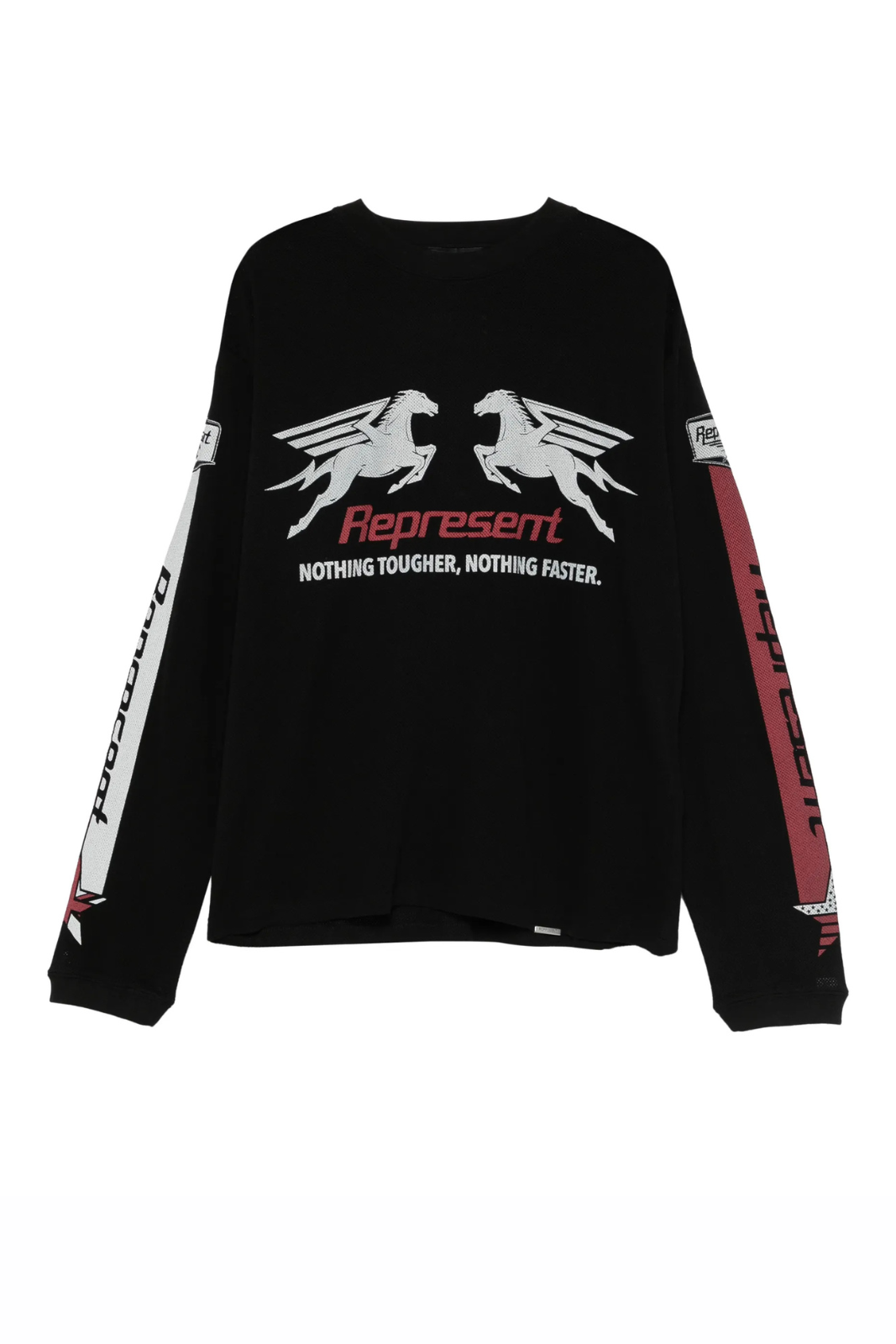 Represent Pegasus long-sleeve T-shirt Black White Red