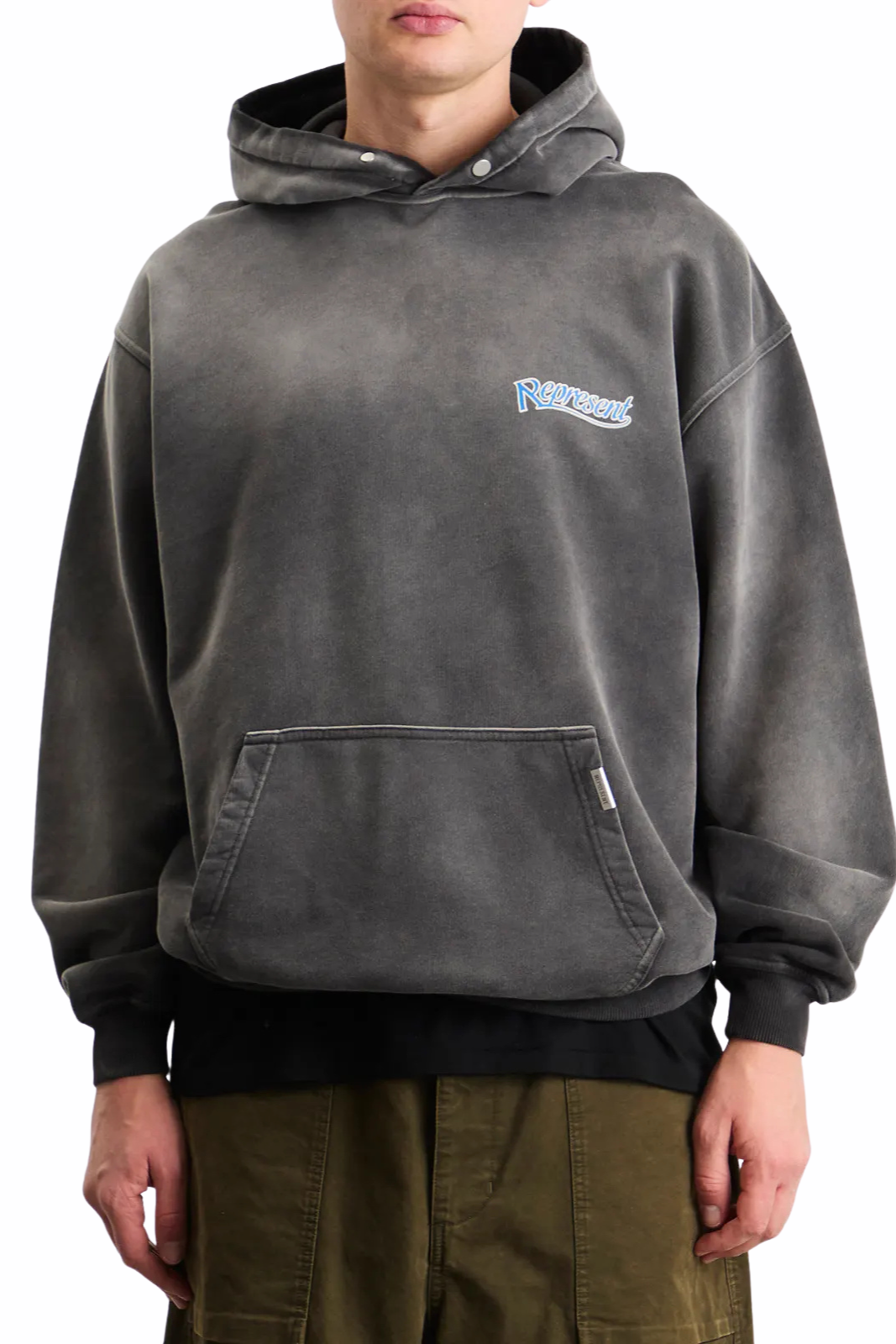Represent Showcasing Hoodie Stained Black