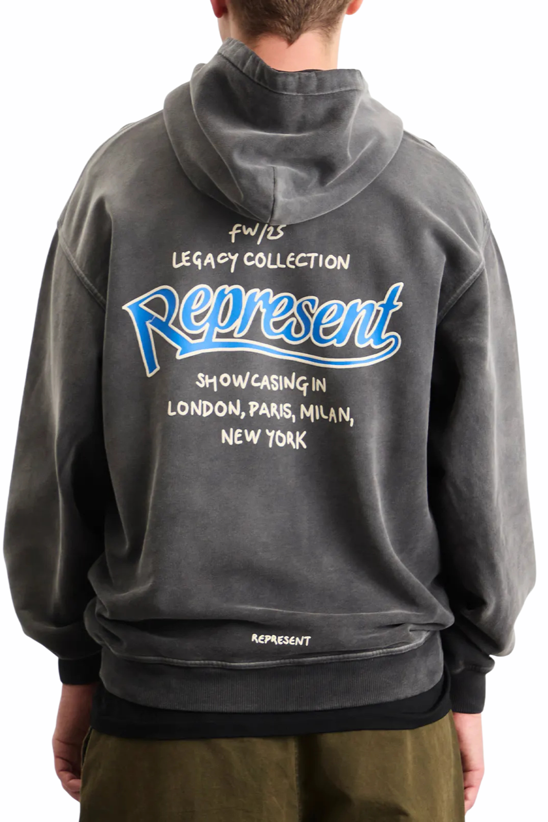 Represent Showcasing Hoodie Stained Black