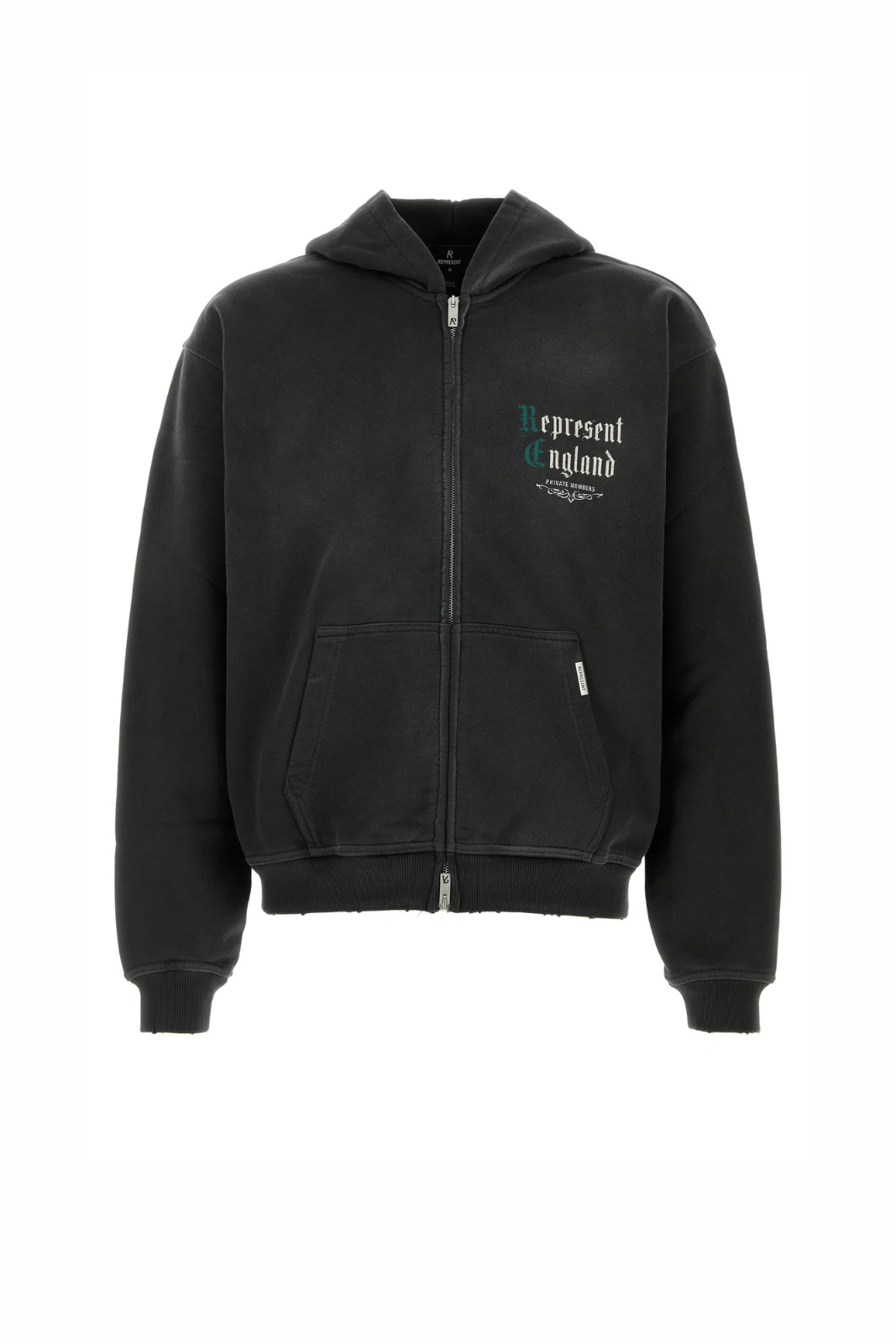 Represent Private Members Zip Through Hoodie Slate