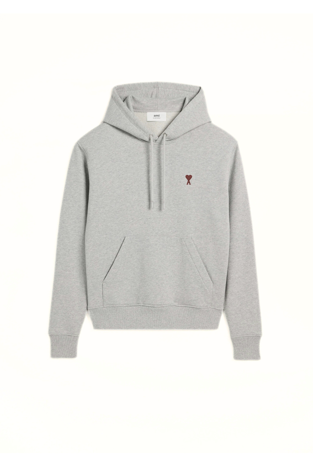 Ami Paris Grey Cotton Ami de Coeur Hoodie