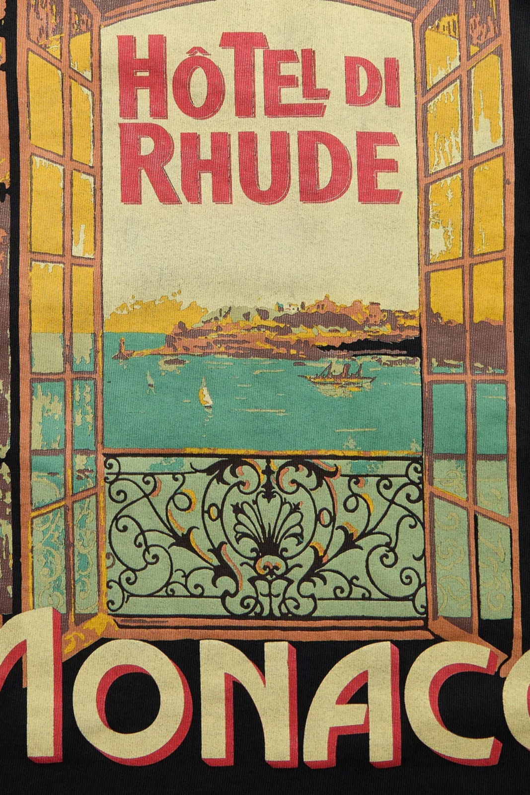 Rhude Hotel Di Monaco Tee T-Shirt Black for men