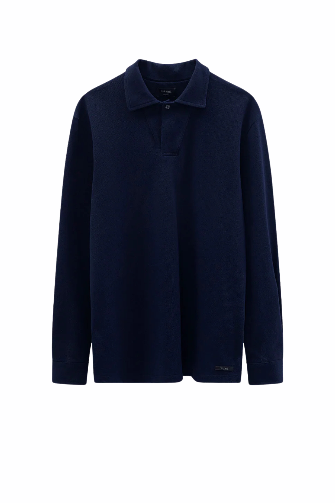 Rtknit The Organic Cotton Piqué Long Sleeve Polo dark blue