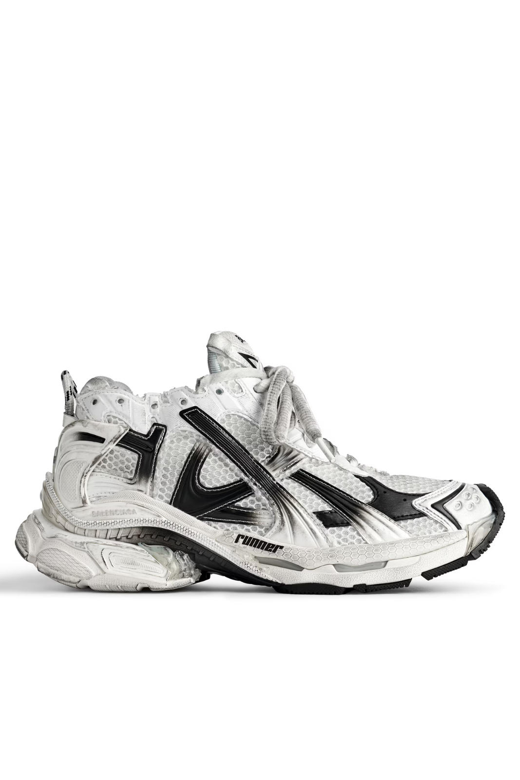 Balenciaga Men's Runner Gradient Trainers in White black