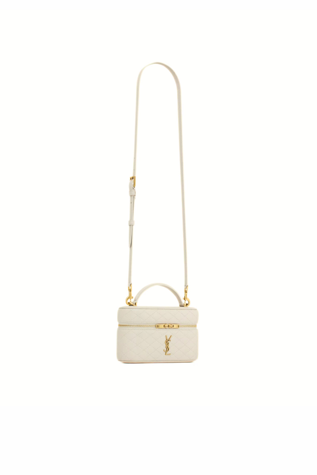 Saint Laurent Gaby Vanity Bag in Lambskin White