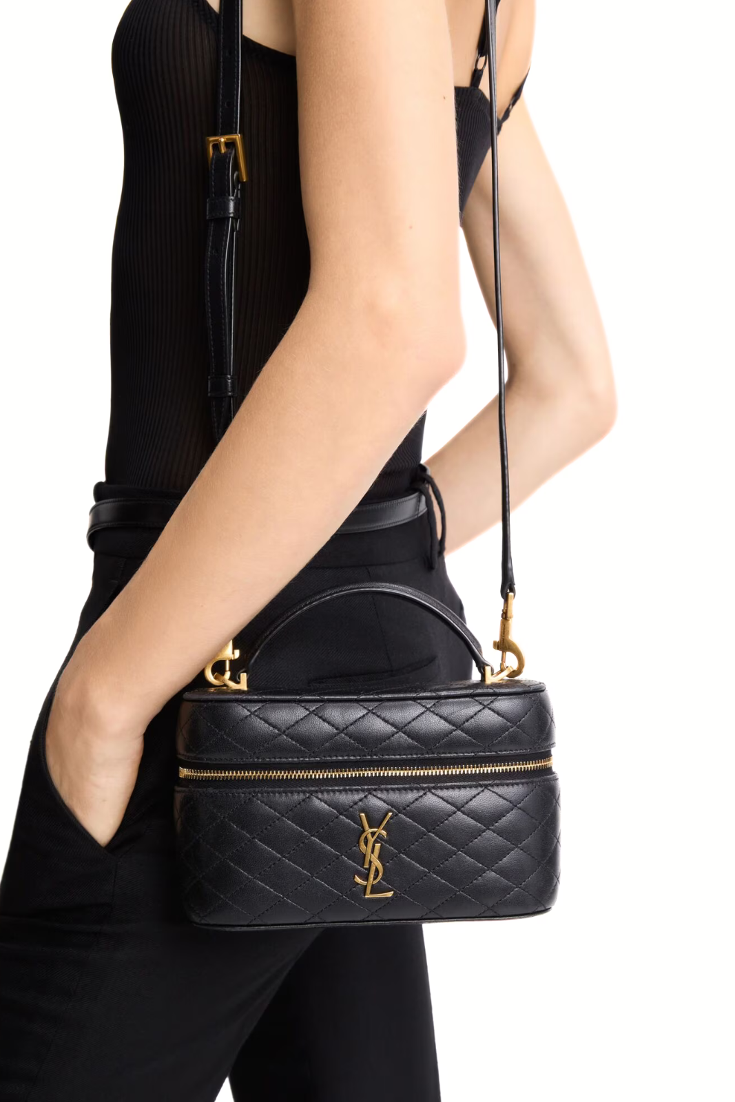Saint Laurent Gaby vanity in lambskin Black Medium