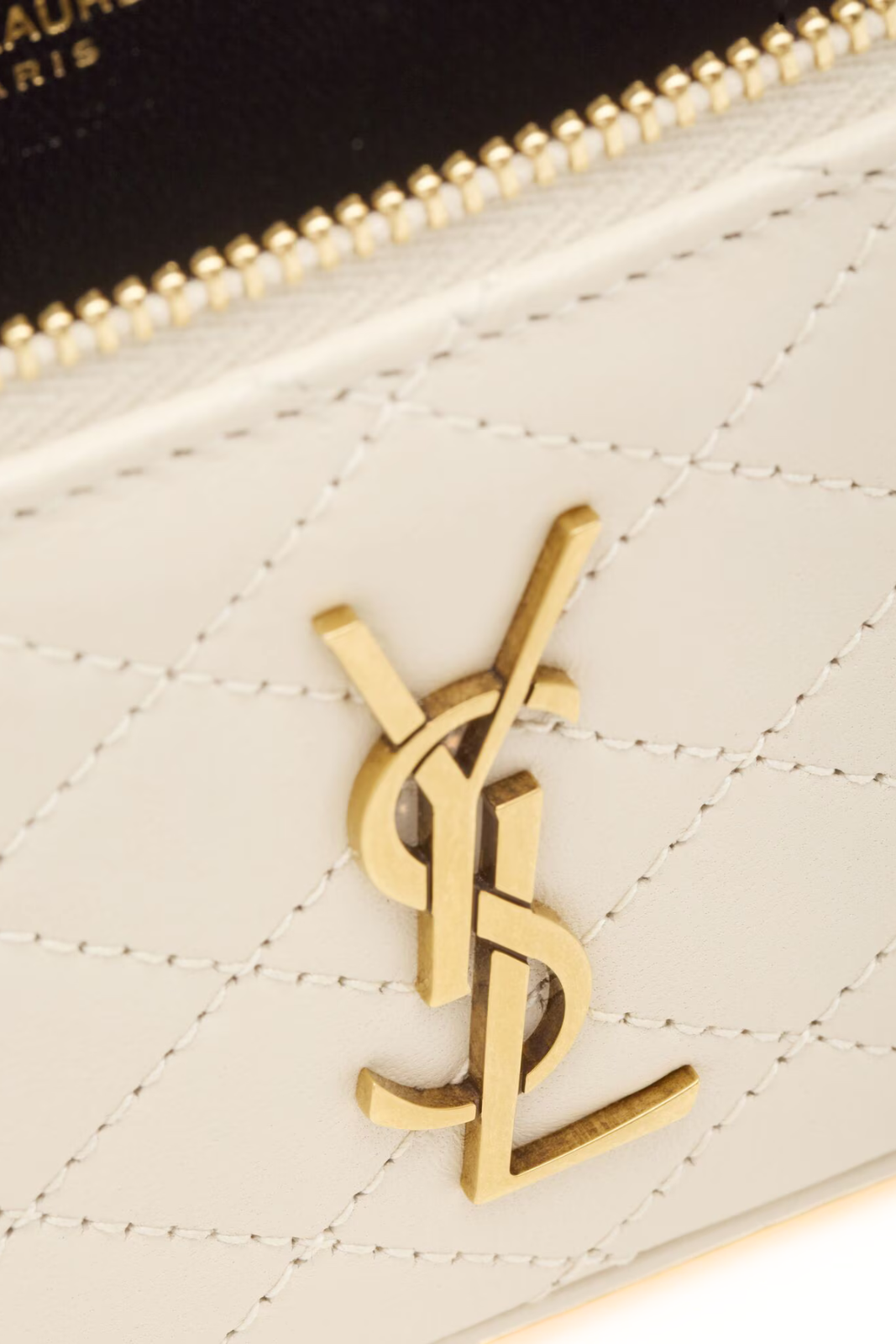 Saint Laurent Gaby Vanity Bag in Lambskin White