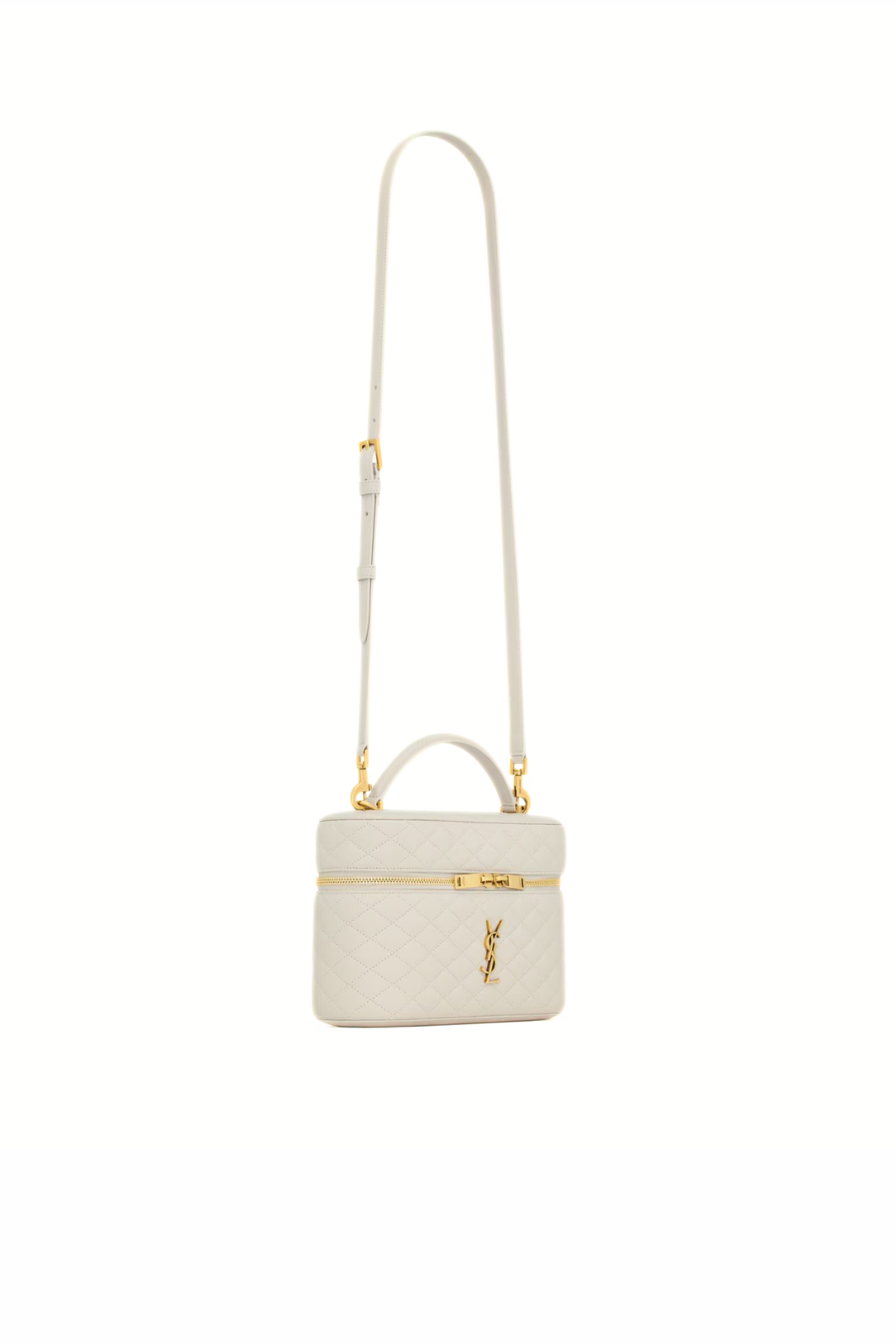 Saint Laurent Gaby Large Vanity Bag in Lambskin White
