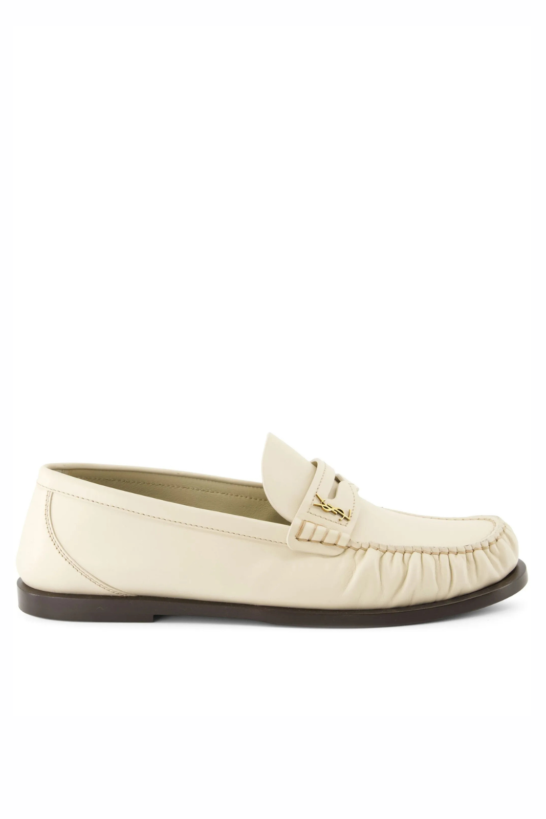 Saint Laurent logo-plaque leather loafers