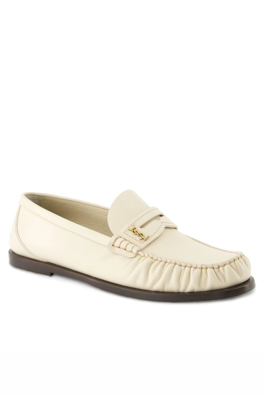 Saint Laurent logo-plaque leather loafers