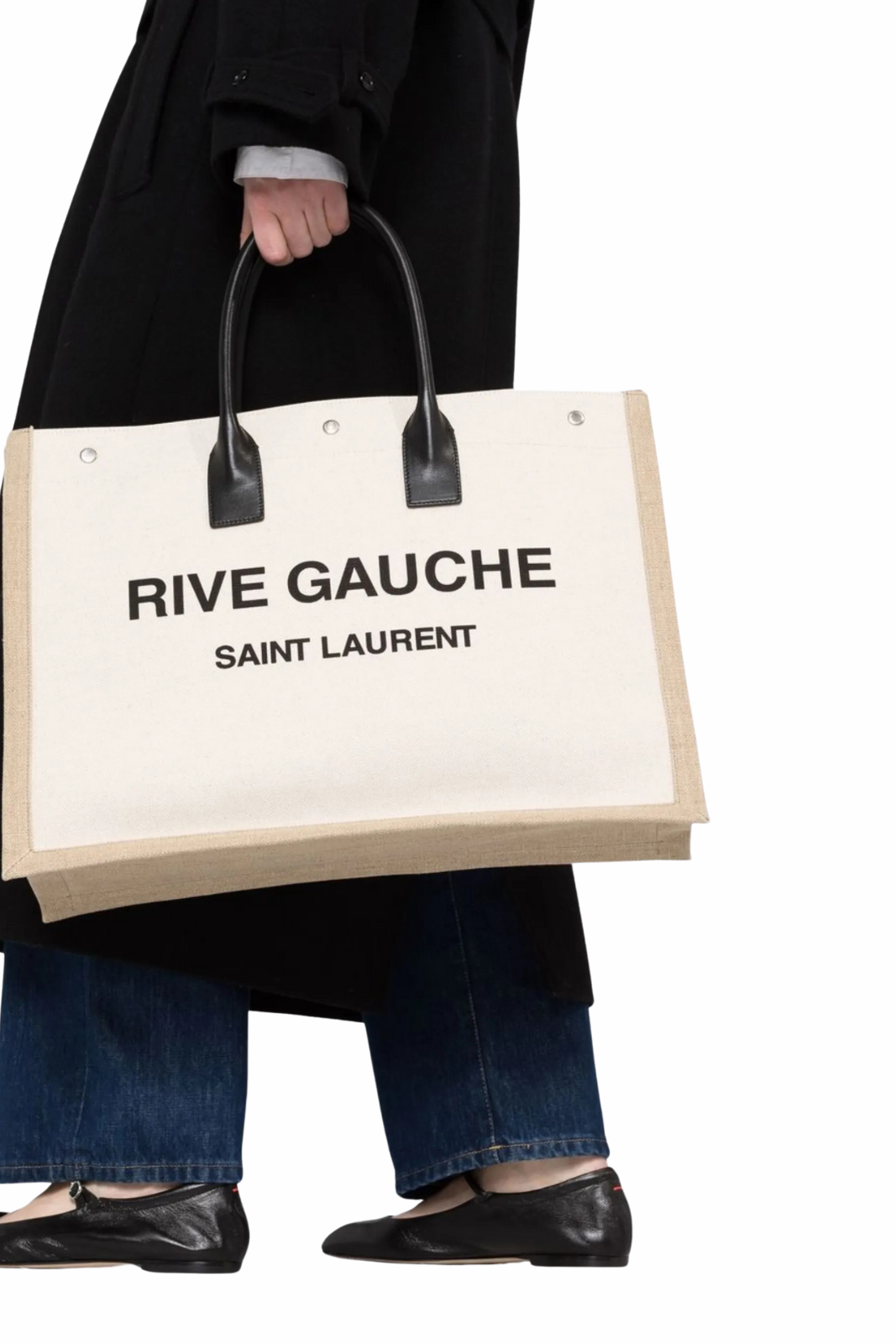 Saint Laurent Rive Gauche tote bag white beige