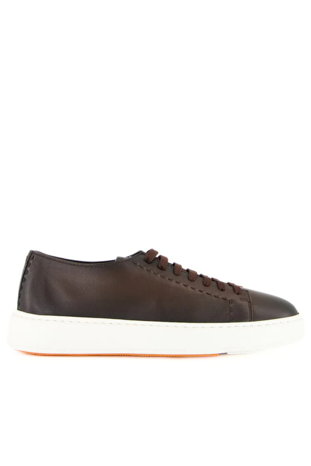 Santoni Brown Sneakers L-Top Clean Row Leather for men