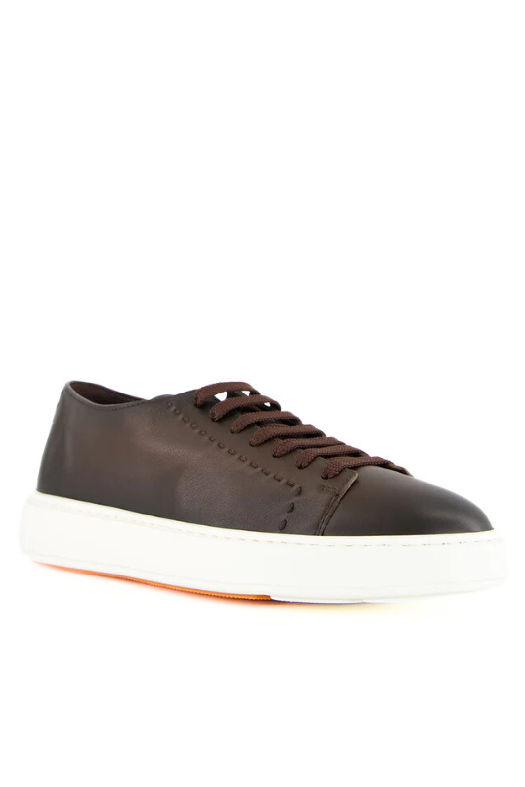 Santoni Brown Sneakers L-Top Clean Row Leather for men