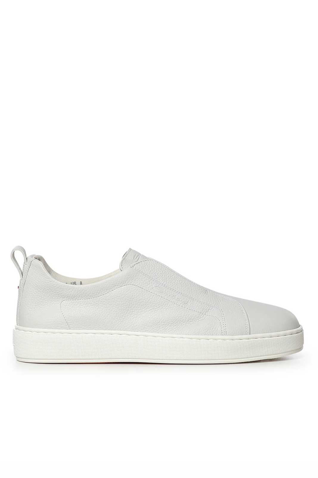 Santoni Men Leather slip-on sneakers White