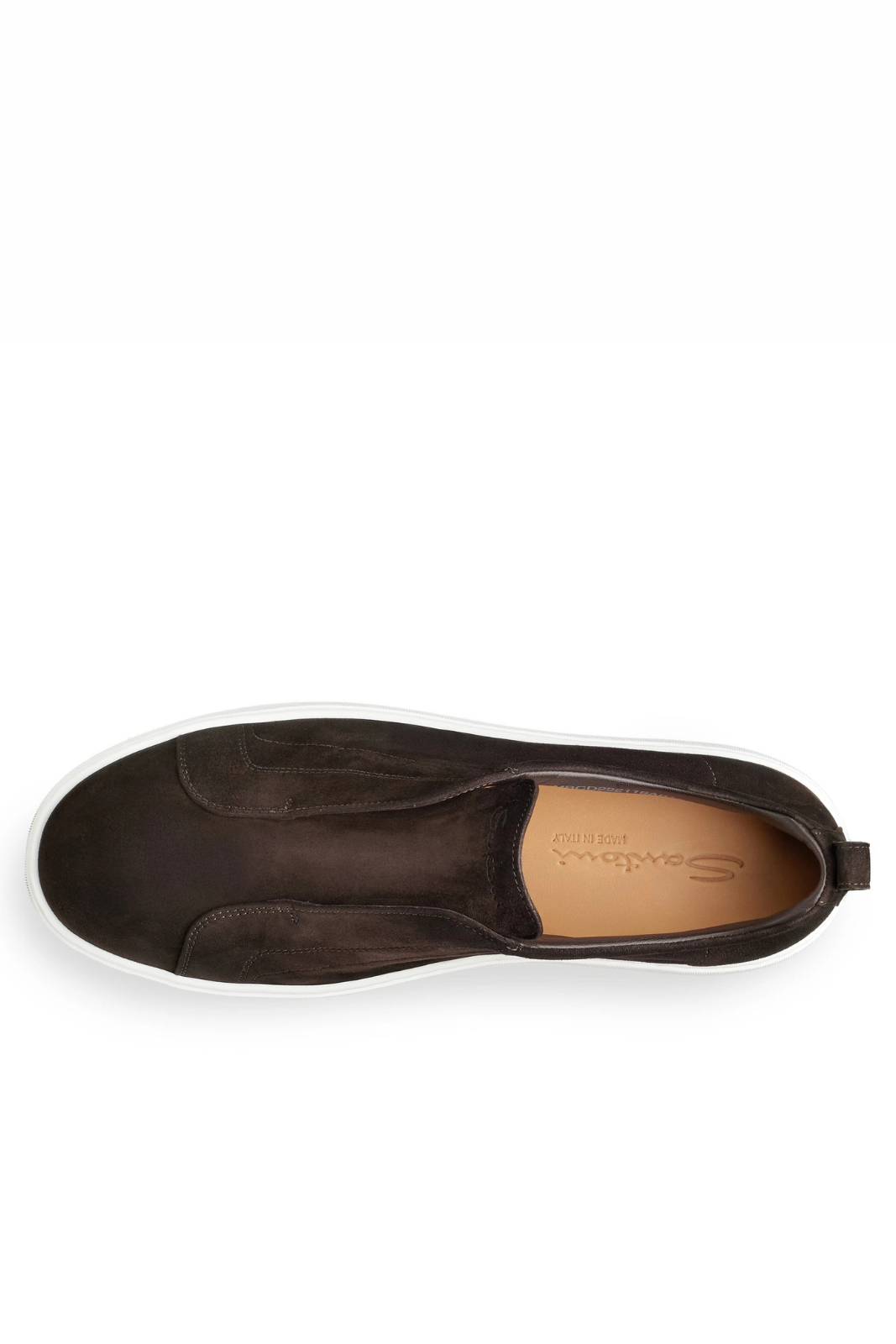 Santoni Men's slip-on suede sneakers in dark brown